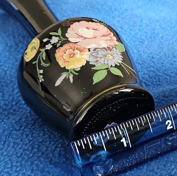 UOCG Vintage Black Japanese Flower Bud Vase With Gold Rim. - Picture 2 of 5